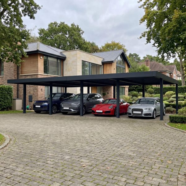 Palram Canopia Carports Oslo 6x12 20x40 Black Grey Main 2 UK