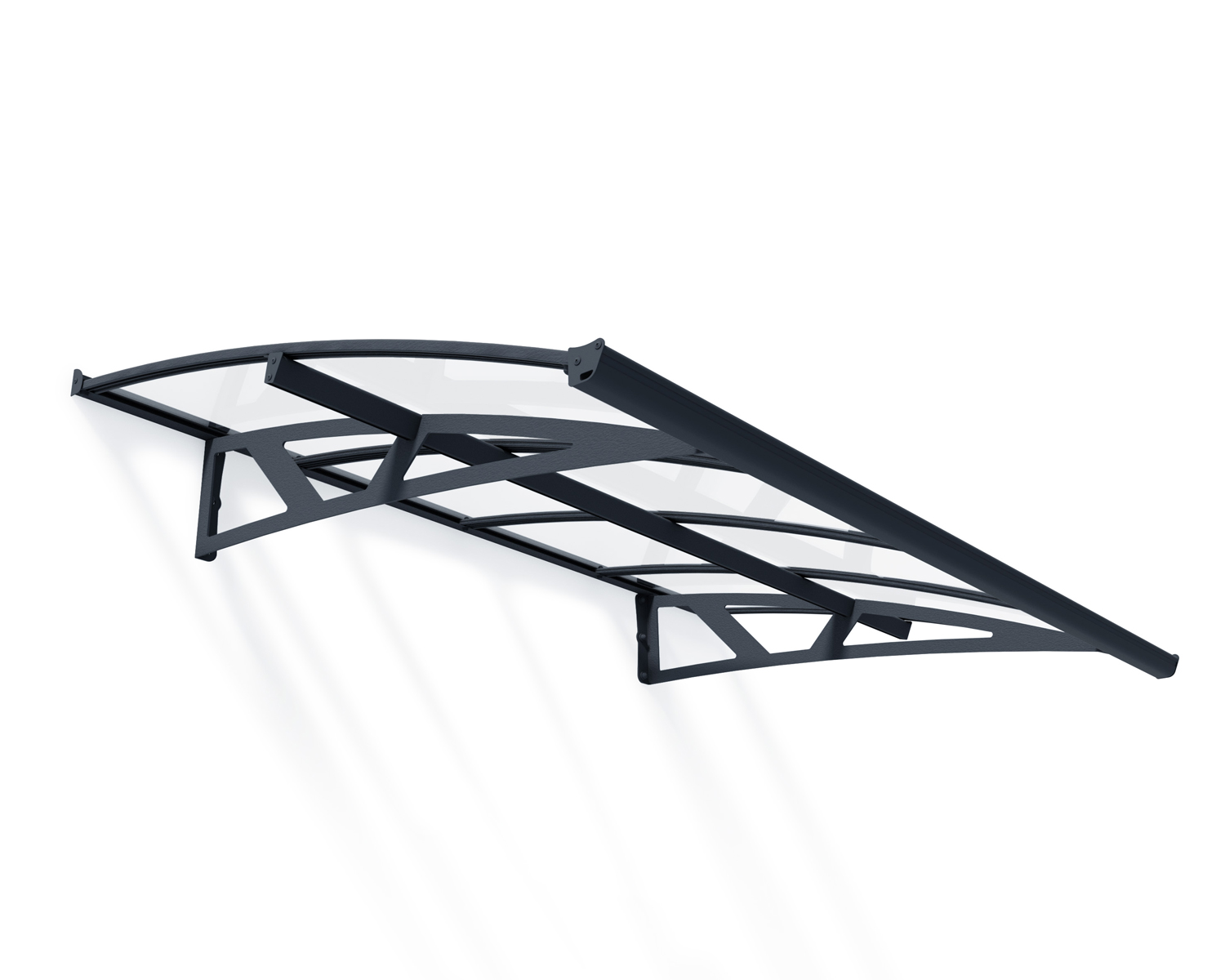 Door Awning Amsterdam 5 ft. x 7 ft Grey Structure & Clear Glazing