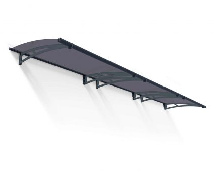 Marquise de porte Aquila 91.5 x 453.5 cm Structure Grise, Panneaux Grise Solaire