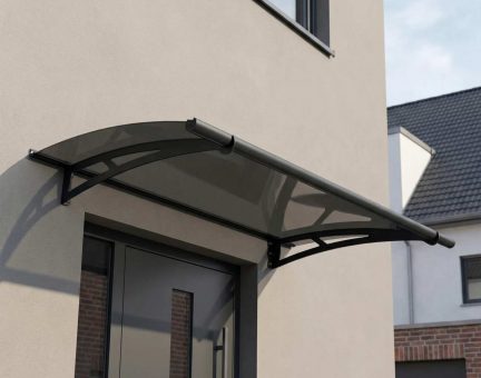 Marquise de porte Aquila 91.5 x 150.5 cm Structure Grise, Panneaux Gris Solaire