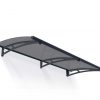 Door Awning Aquila 3 ft. x 7 ft Grey Structure & Grey Solar Glazing