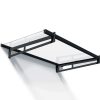 Door Awning Bremen 3 ft. x 4 ft. Grey Structure & Clear Glazing