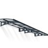 Door Awning Herald 5 ft. x 15 ft. Grey Structure & Mist Glazing