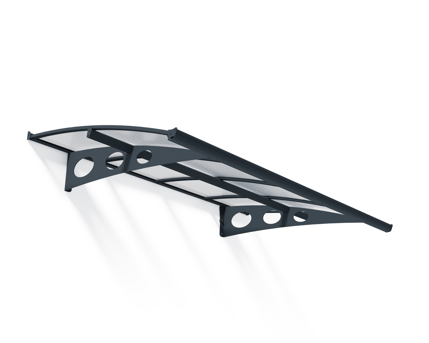 Door Awning Herald 5 ft. x 7 ft. Grey Structure & Mist Glazing