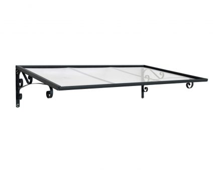 Marquise de porte Venus 88 x 135.5 cm Structure Grise, Panneaux Transparents