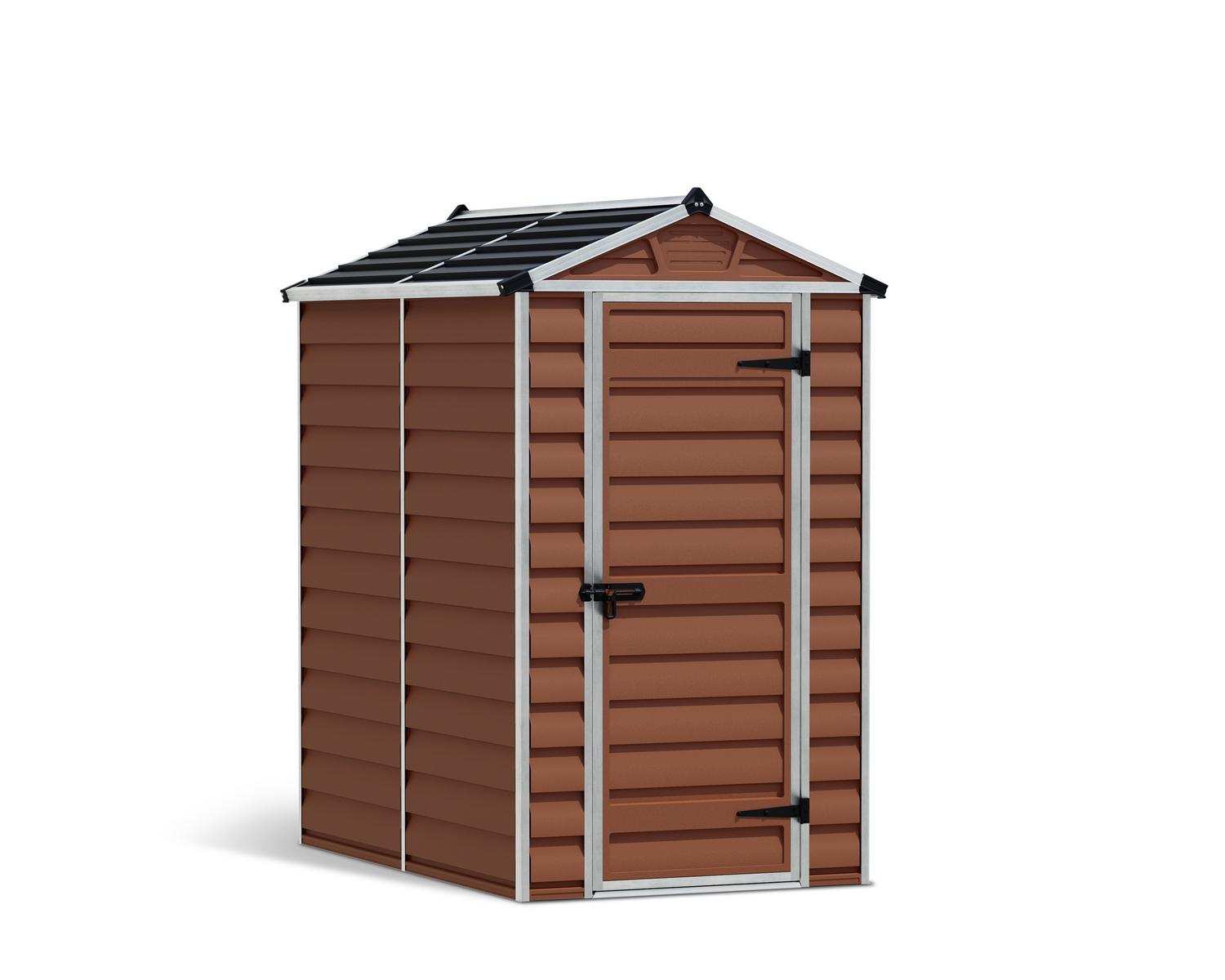 Skylight 4 ft. x 6 ft. Plastic Garden Storage Shed with Amber Polycarbonate Walls & Aluminium Frame