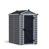 Skylight 4 ft. x 6 ft. Plastic Garden Storage Shed with Dark Grey Deco Polycarbonate Walls & Aluminium Frame