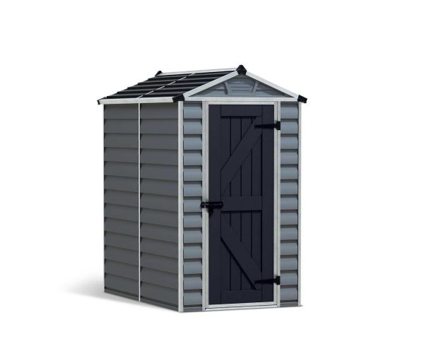 Skylight 4 ft. x 6 ft. Plastic Garden Storage Shed with Dark Grey Deco Polycarbonate Walls & Aluminium Frame