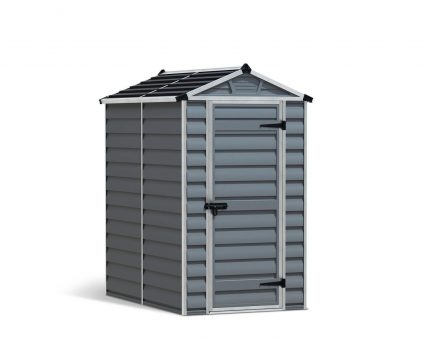 Skylight 4 ft. x 6 ft. Plastic Garden Storage Shed with Grey Polycarbonate Walls & Aluminium Frame 