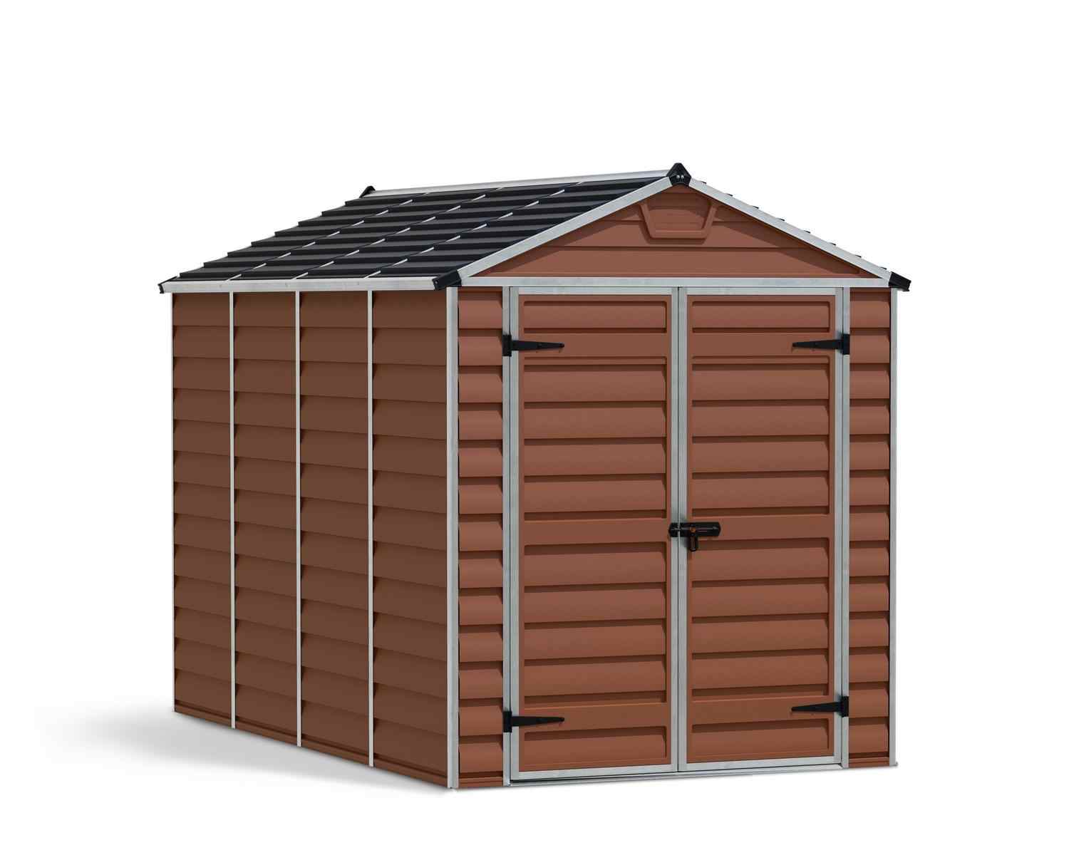 Skylight 6 ft. x 10 ft. Plastic Storage Shed with Amber Polycarbonate Walles & Aluminium Frame