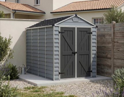 Abri de jardin Skylight 5.6m² Couleur Deco Gris Fonce et panneaux en polycarbonate