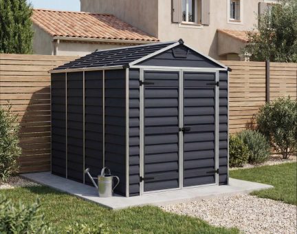 Abri de jardin Skylight 5.6m² Couleur Gris Foncé et panneaux en polycarbonate