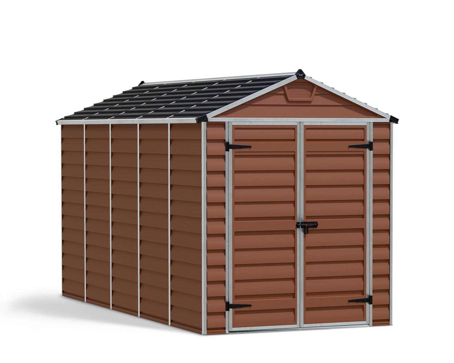 Skylight 6 ft. x 12 ft. Plastic Storage Shed with Amber Polycarbonate Walls & Aluminium Frame