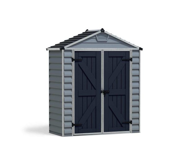 Skylight 6 ft. x 3 ft. Plastic Storage Shed with Dark Grey Deco Polycarbonate Walls & Aluminium Frame