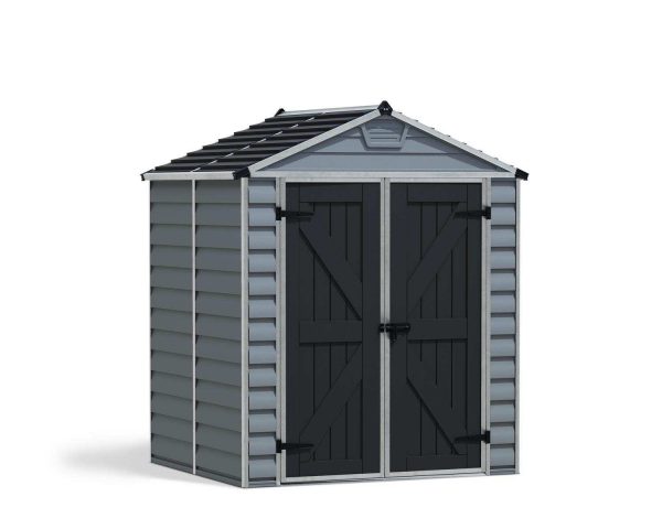 Skylight 6 ft. x 5ft. Plastic Storage Shed with Dark Grey Polycarbonate Panels & Aluminium Frame