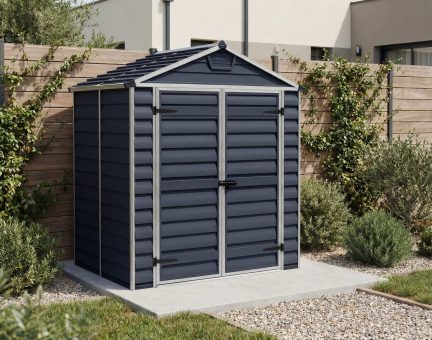 Abri de jardin Skylight 2.8m² Couleur Gris foncé et panneaux en polycarbonate