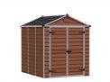 Skylight 6' x 8' Plastic Storage Shed with Amber Polycarbonate Walls & Aluminium Frame