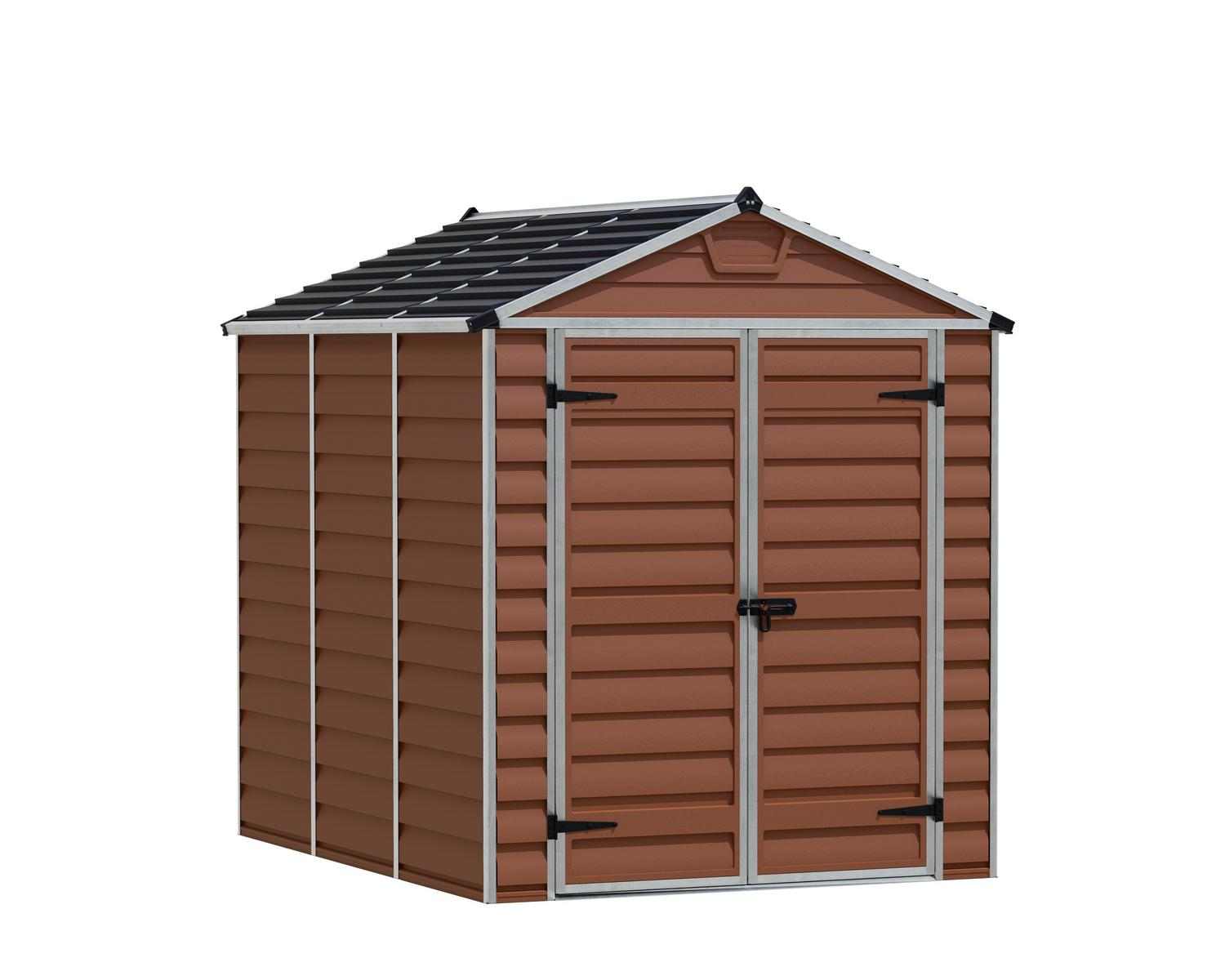 Skylight 6' x 8' Plastic Storage Shed with Amber Polycarbonate Walls & Aluminium Frame