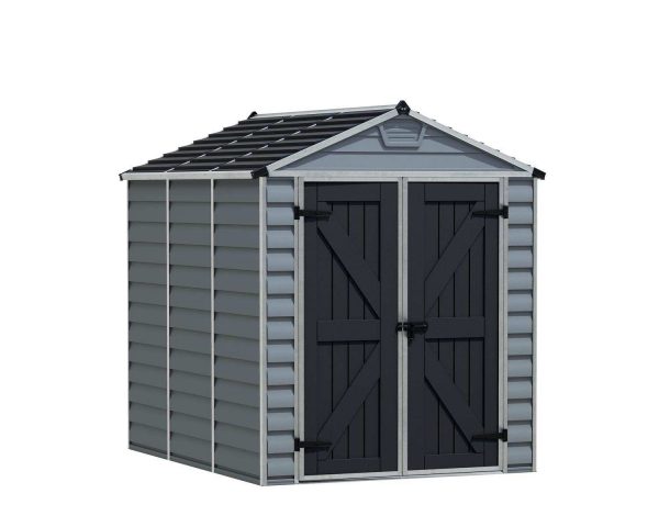 Skylight 6' x 8' Plastic Storage Shed with Dark Grey Polycarbonate Walls & Aluminium Frame