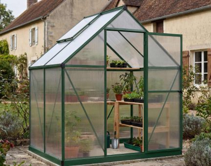 Serre de jardin Mythos 2.3m² aluminium Structure verte & Polycarbonate alvéolaire