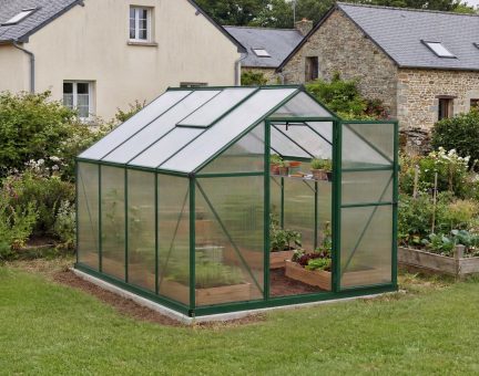 Serre de jardin Mythos 4.6m² aluminium Structure verte & Polycarbonate alvéolaire