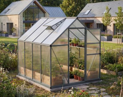 Serre de jardin Mythos 4.6m² aluminium Structure grise & Polycarbonate alvéolaire
