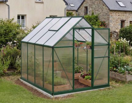 Serre de jardin Mythos 4.6m² aluminium Structure verte & Polycarbonate alvéolaire