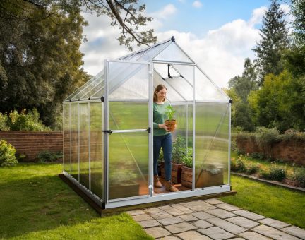 Serre de jardin Mythos 4.6m² aluminium Structure argent & Polycarbonate alvéolaire