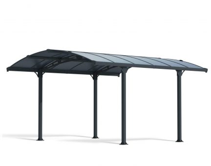 Tonnelle de jardin Tucson 3.6X4.4 Structure aluminium grise & toiture polycarbonate