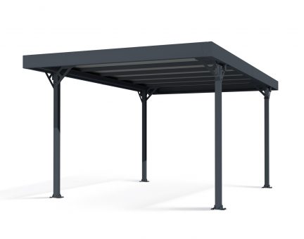 Carport en Kit Palma 4.97 x 2.93m - Structure en Aluminium gris et panneaux à double paroi