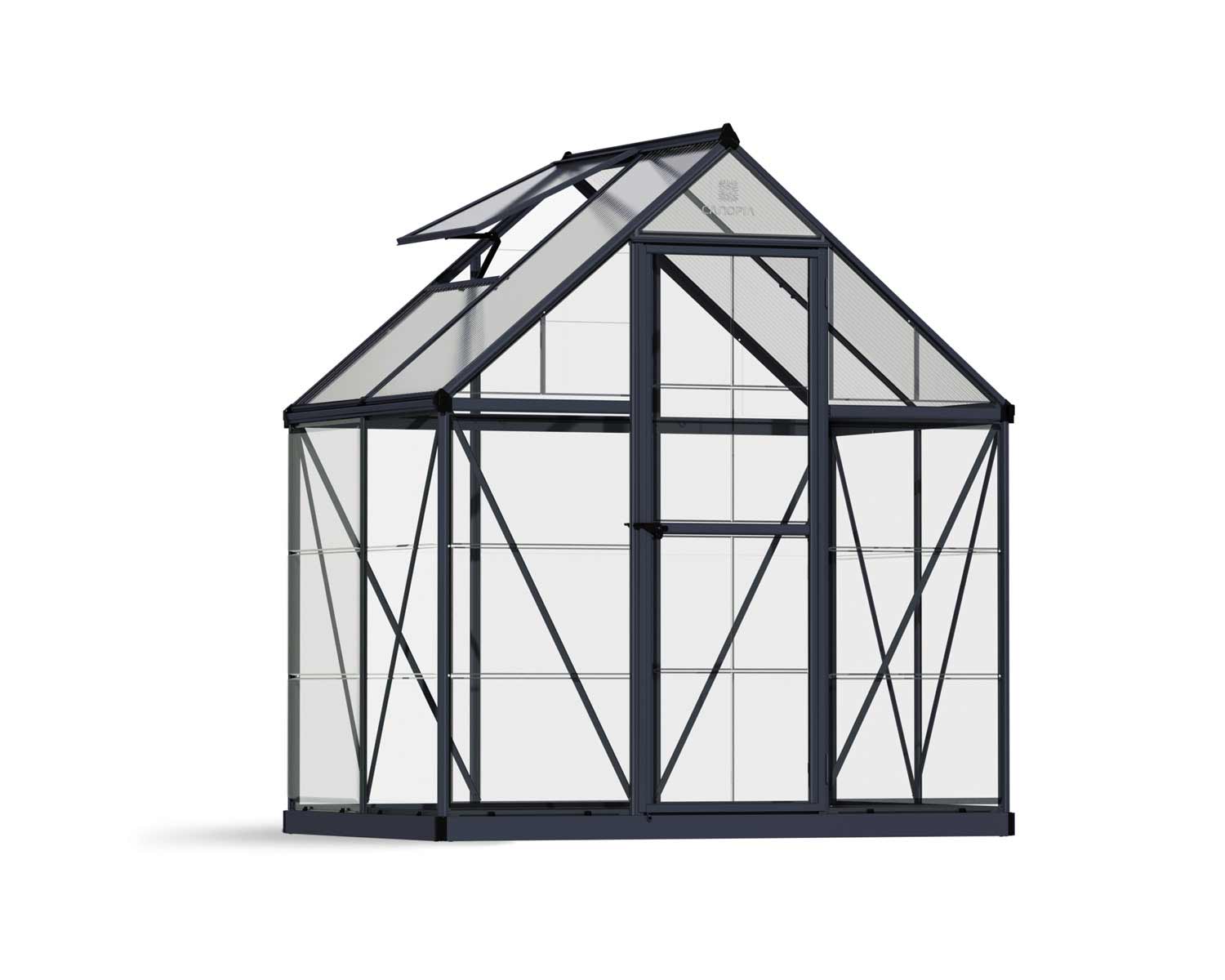 Greenhouse Hybrid 6' x 4' Kit - Grey Structure & Hybrid Glazing