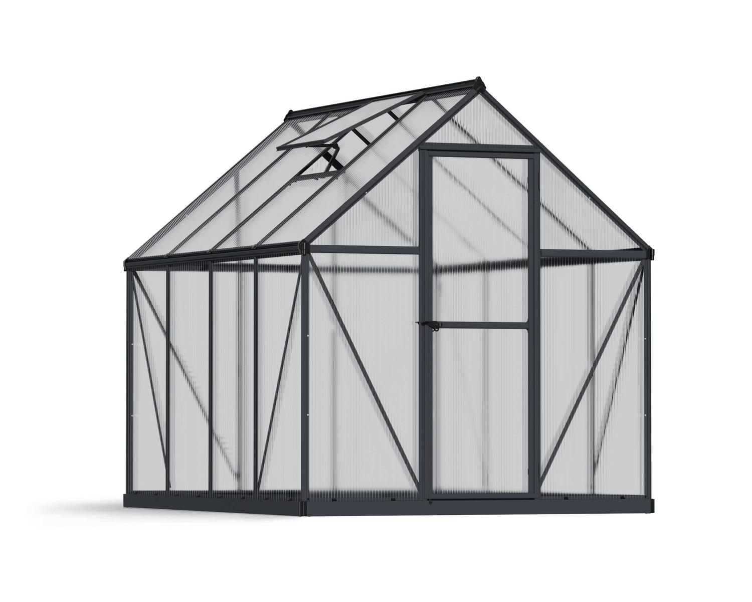 Greenhouses Mythos 6x8 Grey Structure & Multiwall Glazing