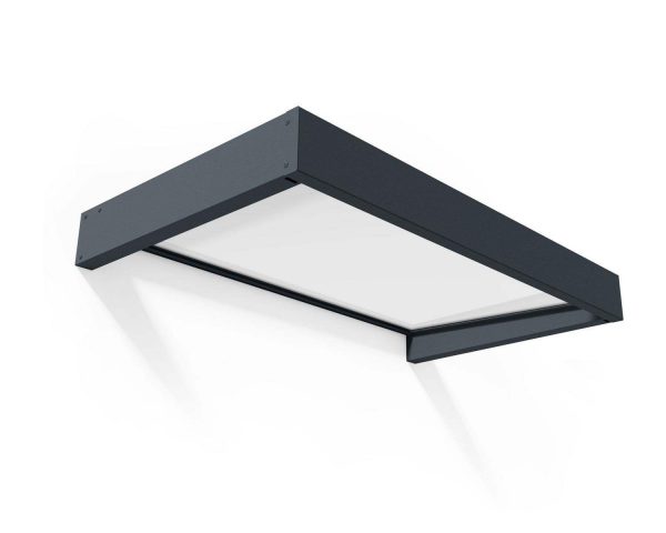 Door Awning Sopia 3 ft. x 5 ft. Grey Structure & Clear Glazing