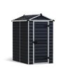 Skylight 4 ft. x 6 ft. Plastic Garden Storage Shed with Midnight Grey Polycarbonate Walls & Aluminium Frame