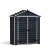 Skylight 6 ft. x 3 ft. Plastic Storage Shed with Midnight Grey Polycarbonate Walls & Aluminium Frame