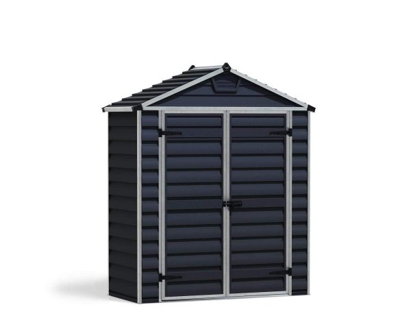Skylight 6 ft. x 3 ft. Plastic Storage Shed with Midnight Grey Polycarbonate Walls & Aluminium Frame