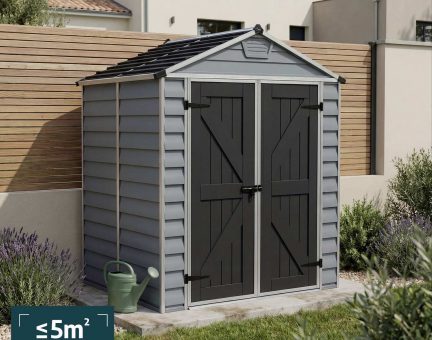 Abri de jardin Skylight 2.8m² Couleur Deco Gris Fonce et panneaux en polycarbonate