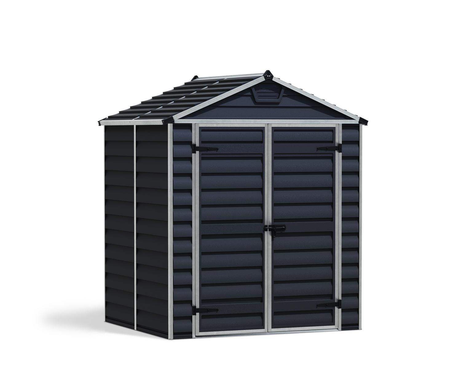 Skylight 6 ft. x 5ft. Plastic Storage Shed with Midnight Grey Polycarbonate Panels & Aluminium Frame