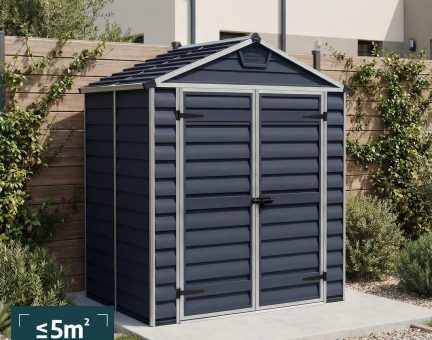 Abri de jardin Skylight 2.8m² Couleur Gris foncé et panneaux en polycarbonate