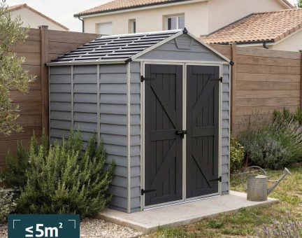Abri de jardin Skylight 4.2m² Couleur Déco Gris Foncé et panneaux en polycarbonate