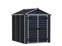 Skylight 6' x 8' Plastic Storage Shed with Midnight Grey Polycarbonate Walls & Aluminium Frame