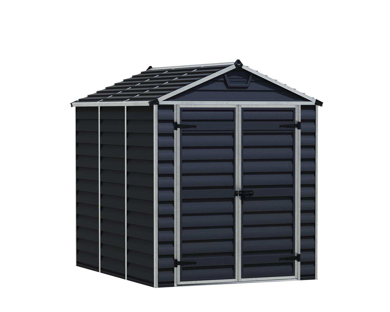 Skylight 6' x 8' Plastic Storage Shed with Midnight Grey Polycarbonate Walls & Aluminium Frame
