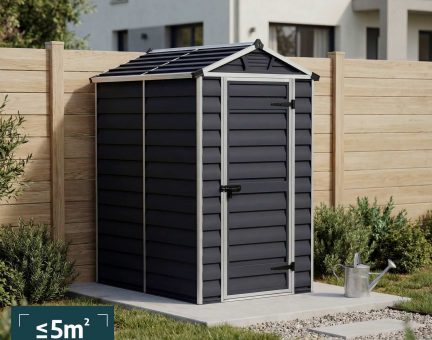 Abri de jardin Skylight 2.1m² Couleur Gris Fonce et panneaux en polycarbonate