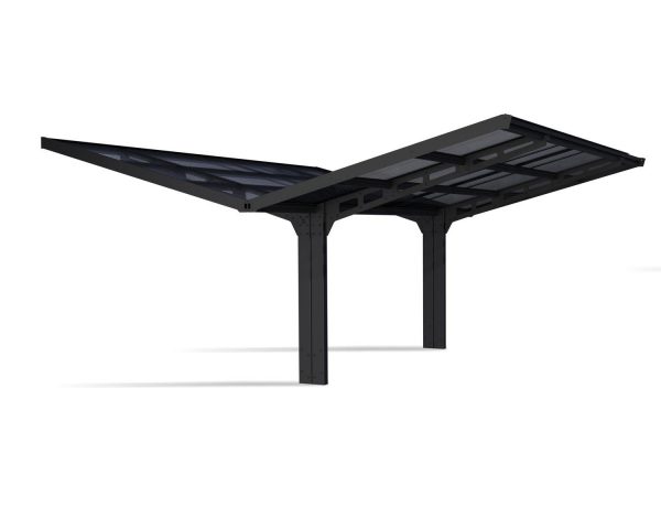 Palram-Canopia_Carports_Sydney_Wings 20x20_6x6_Black_Wave_Solar_Grey_CutOut