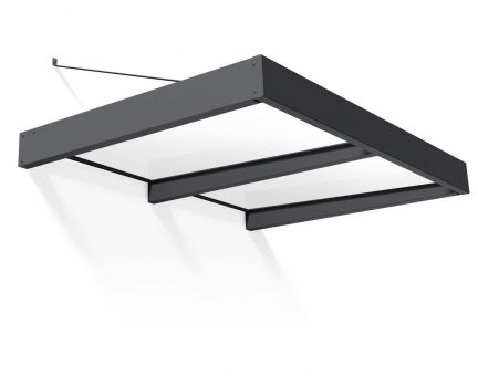 Marquise de porte Sophia XL 140 x 192 cm Grise & Blanc Translucide