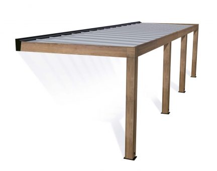 Pergola Helsinki en bois de cèdre 3 x 9.9 - Panneaux Solar Control