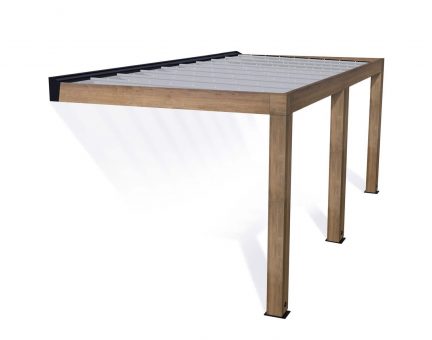 Pergola Helsinki en bois de cèdre 3 x 6 - Panneaux Solar Control