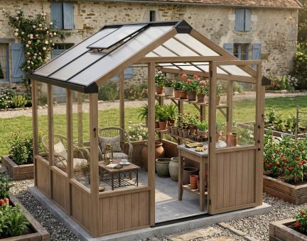 Kit Serre Natura Bois de Cèdre 5.8m² - Panneaux en polycarbonate transparent