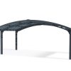 Double Carport Kit Arizona 16 ft. x 19 ft. Grey Structure & Solid Glazing