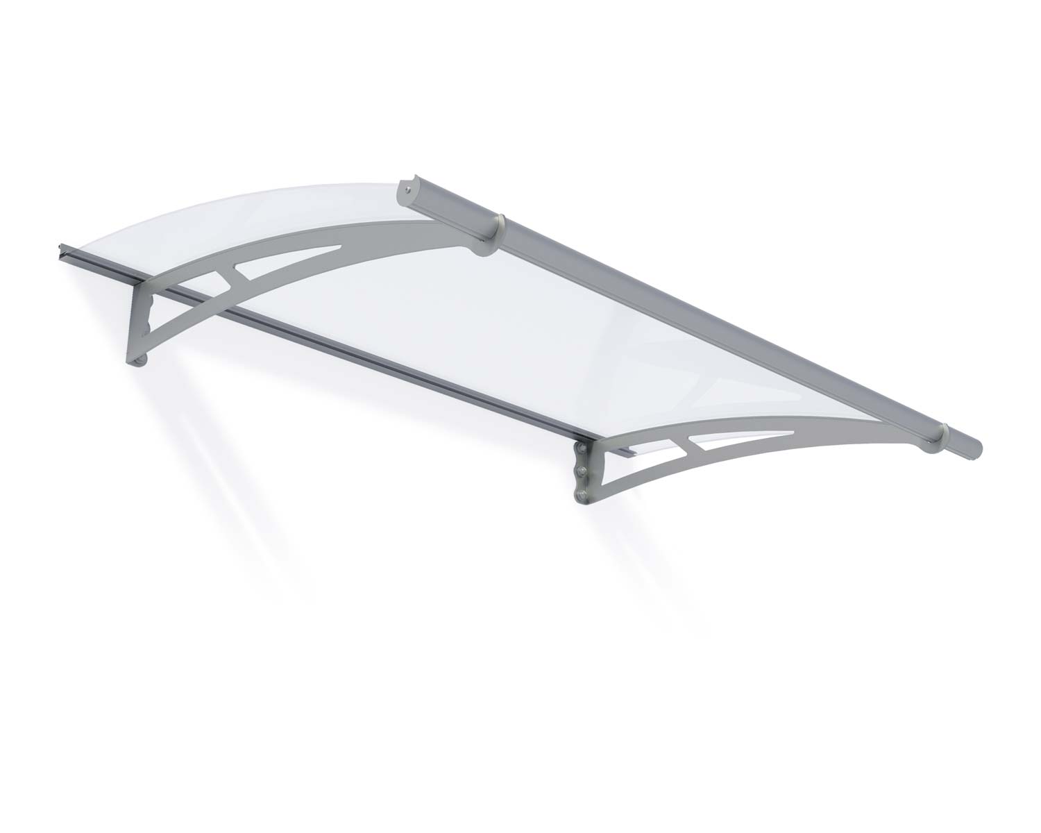 Door Awning Capella 3 ft. x 5 ft Silver Structure & Clear Glazing